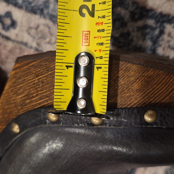 7/7.5 Kork-Ease Carmella Platform Clog Heels in Dark Gray Leather & Brown Wood - Picture 14 of 14